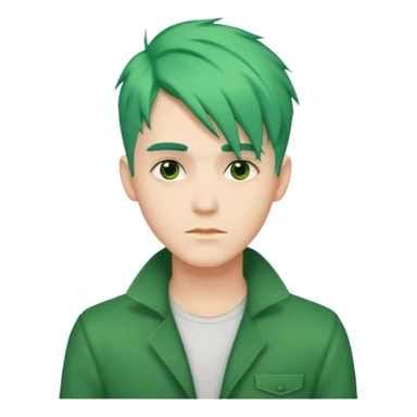 A stylish man with green hair sticker