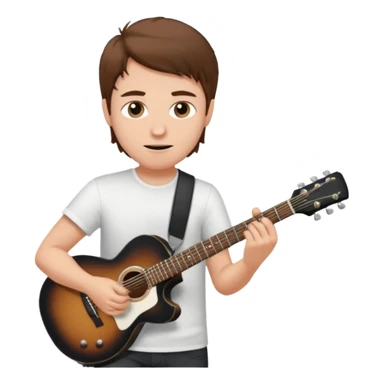 white Guy with brown hair playing a black coloured guitar sticker