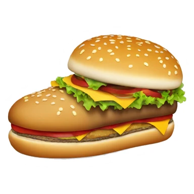 Shoe with hamburger sticker