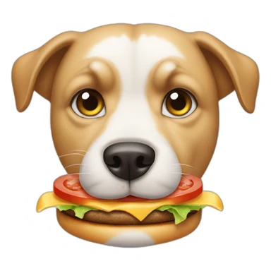 dog eat burger sticker