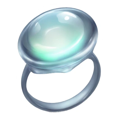 glass amorphous ring, transparent ring, white ring with a gemstone inside sticker