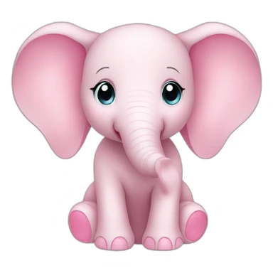 baby pink cartoon elephant sticker