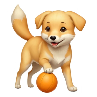 Yellow lab fox color with orange ball sticker