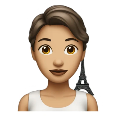 Woman with eiffel tower on the back sticker