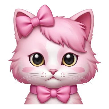 Cute pink kitty with a pink bow sticker