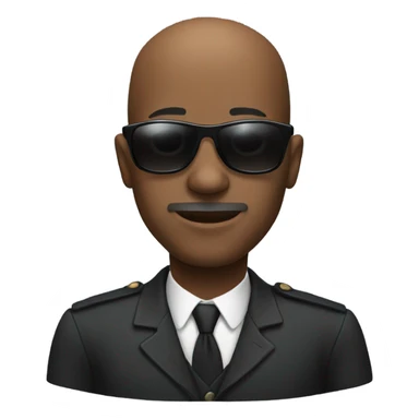 Black bald man with sunglasses  sticker