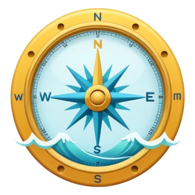 Adventure Finder
A minimal emoji-style compass with ocean waves in the background, representing adventure and exploration. Flat design, bright colors, soft shadows, white background. sticker