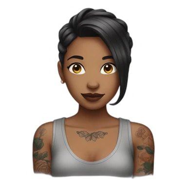 girl with tattoos sticker