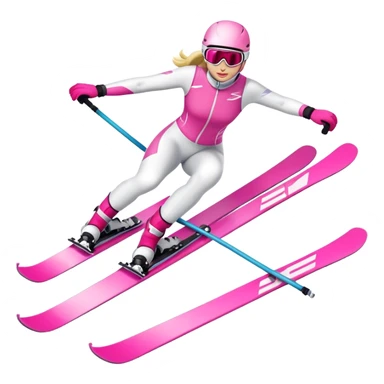 pink and white ski  sticker