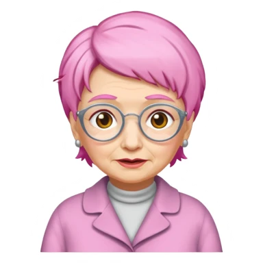 pink haired grandma sticker