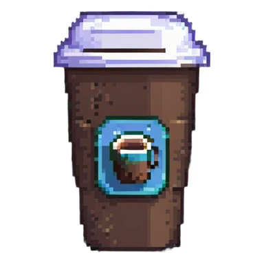 takeaway coffee cup pixel art sticker