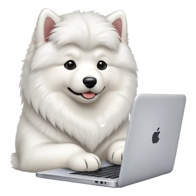 samoyed-working-on-laptop sticker