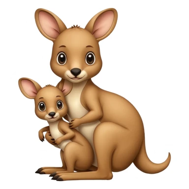 A kangaroo which has its baby kangaroo in its pouch(marsupium) sticker