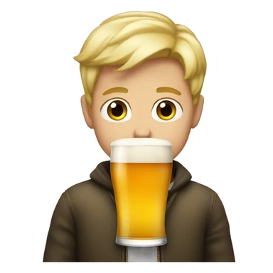 Blonde boy with a pint sticker
