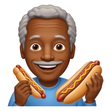 hotdog eating black old man sticker