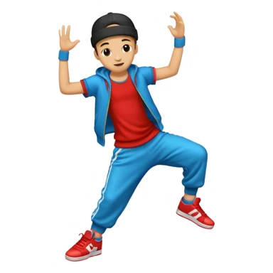 street dancer boy with music item sticker