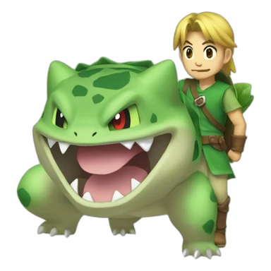 Link and bulbasaur sticker