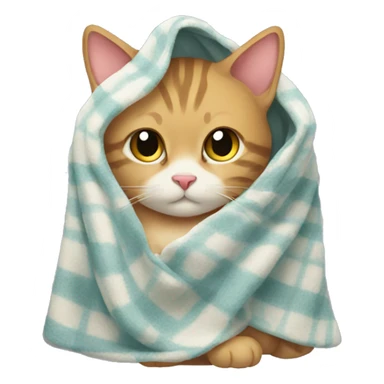 Cat wearing blanket  sticker