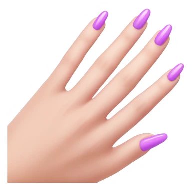 pink nails, 5 fingers purple skin sticker