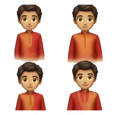 Boy in red kurta with lv logo on it sticker