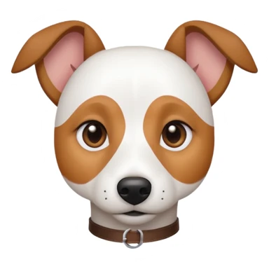 a fully white jack russell the size of a kelpie with light brown ears and a light brown patch on one eye sticker