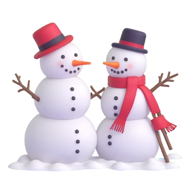 people making a snowman sticker