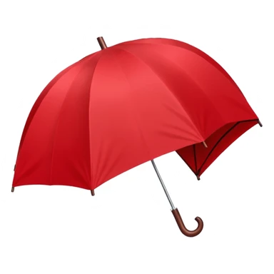 Folded Rain Umbrella red sticker