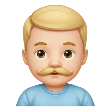 mustashed baby sticker