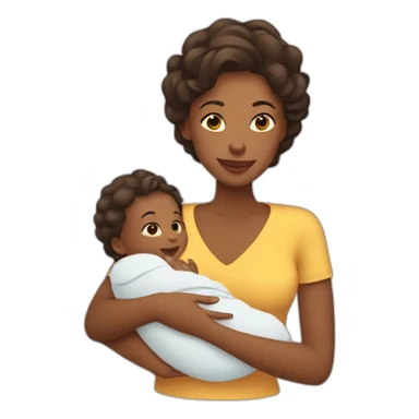 mom with baby sticker