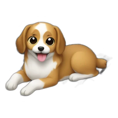 Cute corgui programming in a laptop sticker