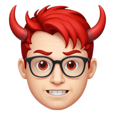 nerd face with devil horns sticker