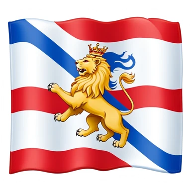 Flag of North Holland with red and blue stripes and white lions sticker