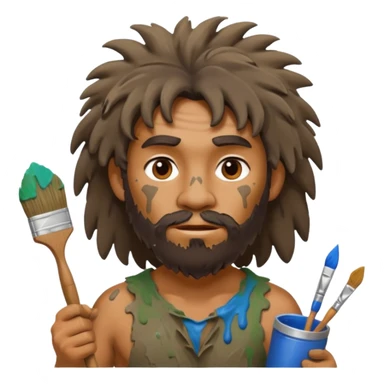 un uomo delle caverne pittore sticker