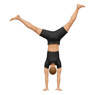 black shorts and t shirt white man one hand handstand sticker