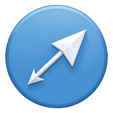 Circulo azul con una flechita adentro de color blanco sticker