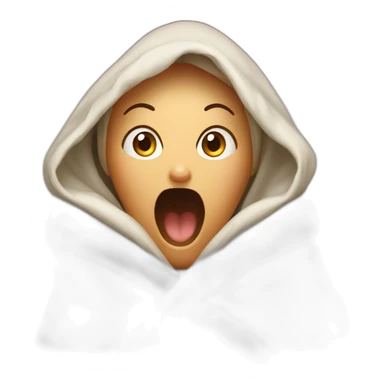 A screaming girl wrapped in a blanket sticker