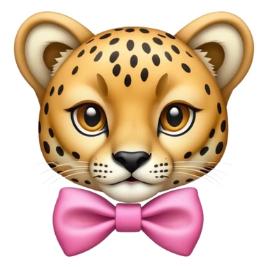 Cheetah with pink bow sticker