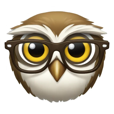 Owl and glasses  sticker