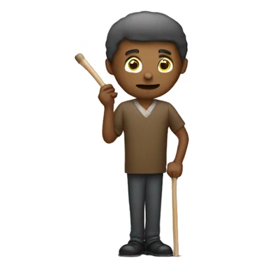 Man with listening stick to ground sticker