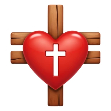Heart infront of cross sticker