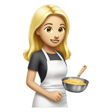 emoji ios 18 cooking blonde girl sticker