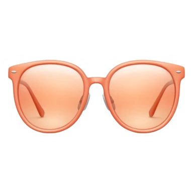 Peach-coral Glasses with subtle shine and curved frame edges. sticker