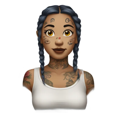 Pretty girl with face tattoos sticker