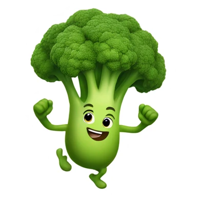sprinting broccoli joyfully  sticker