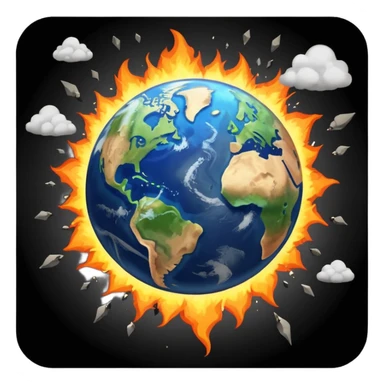 Earth hit by a meteor sticker