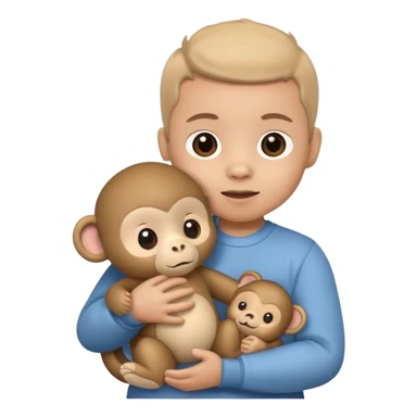 Baby with Monkey. sticker