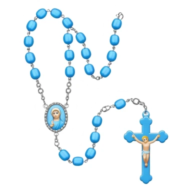 an all baby blue rosary emoji sticker