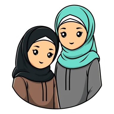 2 hijabi girls sticker