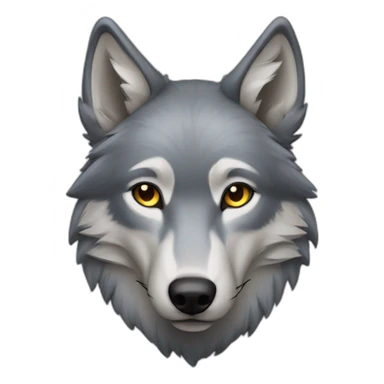 grey wolf with a saphyr on his forhead sticker