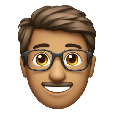 THEO, cheveux bruns courts et à lunettes avec à côté un colibri sticker